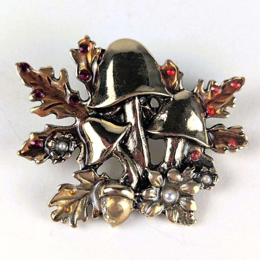 Fall Forest Mushroom Brooch